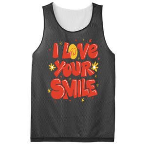 I Love Your Smile Happy Cute Gift Mesh Reversible Basketball Jersey Tank