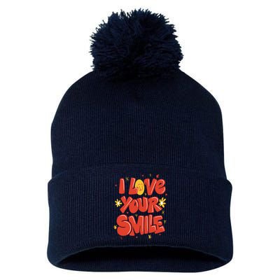 I Love Your Smile Happy Cute Gift Pom Pom 12in Knit Beanie