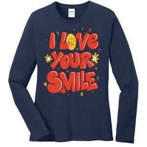 I Love Your Smile Happy Cute Gift Ladies Long Sleeve Shirt