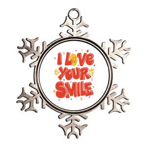 I Love Your Smile Happy Cute Gift Metallic Star Ornament