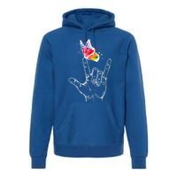 I Love You Hand Sign Language Butterfly Autism Awareness Great Gift Premium Hoodie