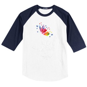 I Love You Hand Sign Language Butterfly Autism Awareness Great Gift Baseball Sleeve Shirt