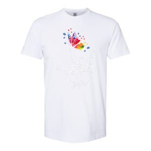 I Love You Hand Sign Language Butterfly Autism Awareness Great Gift Softstyle CVC T-Shirt