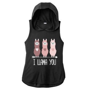 I Llama You Funny Valentine's Day Llama Lover Gift Ladies PosiCharge Tri-Blend Wicking Draft Hoodie Tank