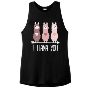 I Llama You Funny Valentine's Day Llama Lover Gift Ladies PosiCharge Tri-Blend Wicking Tank