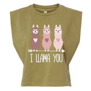 I Llama You Funny Valentine's Day Llama Lover Gift Garment-Dyed Women's Muscle Tee