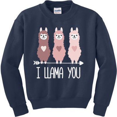 I Llama You Funny Valentine's Day Llama Lover Gift Kids Sweatshirt