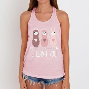 I Llama You Funny Valentine's Day Llama Lover Gift Women's Knotted Racerback Tank