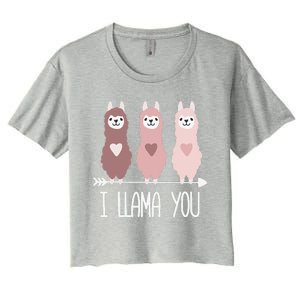 I Llama You Funny Valentine's Day Llama Lover Gift Women's Crop Top Tee