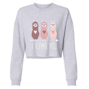 I Llama You Funny Valentine's Day Llama Lover Gift Cropped Pullover Crew