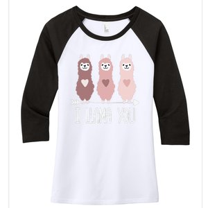 I Llama You Funny Valentine's Day Llama Lover Gift Women's Tri-Blend 3/4-Sleeve Raglan Shirt