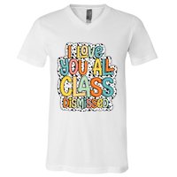 I Love You All Class Dismissed Groovy Teacher V-Neck T-Shirt