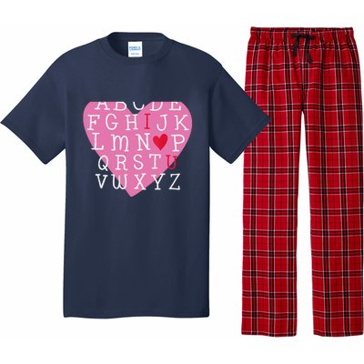 I LOVE YOU Valentines Day Alphabet Teacher Student School Pajama Set