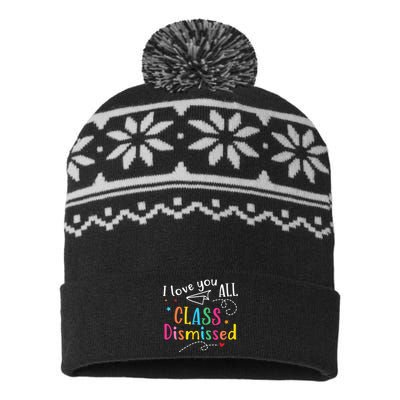 I Love You All Class Dismissed Last Day of School USA-Made Snowflake Beanie