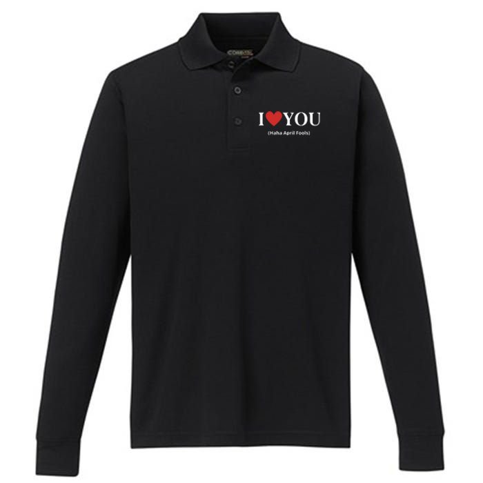 I Love You Haha April Fools 2024 Costume Funny April Fools Performance Long Sleeve Polo