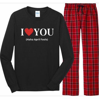 I Love You Haha April Fools 2024 Costume Funny April Fools Long Sleeve Pajama Set