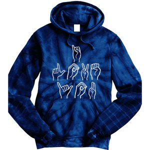 I Love You Sign Language ASL Valentine's Day Gifts For Her Tie Dye Hoodie