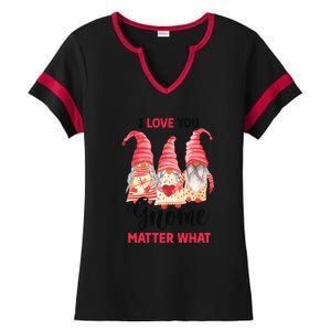 I Love You Gnome Matter What Gift For Vaalentine Day Ladies Halftime Notch Neck Tee