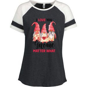 I Love You Gnome Matter What Gift For Vaalentine Day Enza Ladies Jersey Colorblock Tee