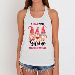 I Love You Gnome Matter What Gift For Vaalentine Day Women's Knotted Racerback Tank