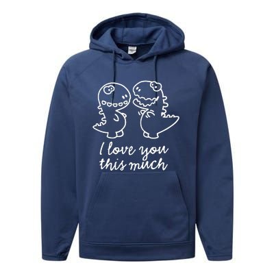 I Love You This Much Romantic Performance Fleece Hoodie