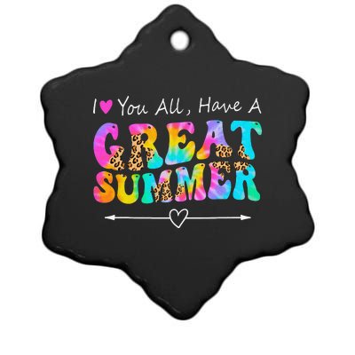 I Love You All Have a Great Summer Groovy For  Teacher Ceramic Star Ornament