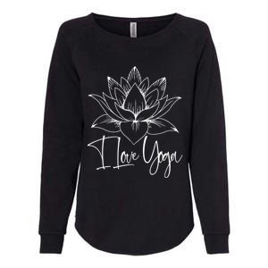 I Love Yoga Lotus Gift Womens California Wash Sweatshirt