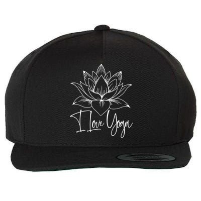 I Love Yoga Lotus Gift Wool Snapback Cap