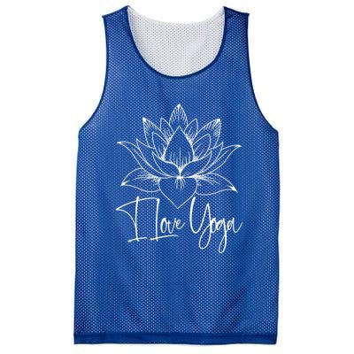 I Love Yoga Lotus Gift Mesh Reversible Basketball Jersey Tank