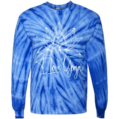 I Love Yoga Lotus Gift Tie-Dye Long Sleeve Shirt