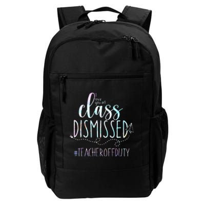 i love you all class dismissed teacher off duty tie dye Daily Commute Backpack