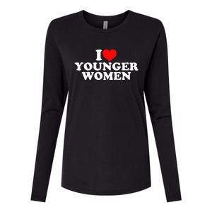 I Love Younger Womens Cotton Relaxed Long Sleeve T-Shirt