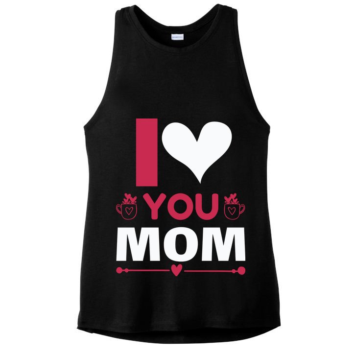 I Love You Mom Ladies PosiCharge Tri-Blend Wicking Tank