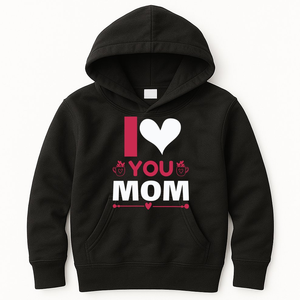 I Love You Mom Kids Hoodie