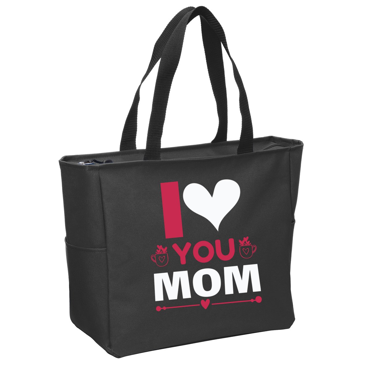 I Love You Mom Zip Tote Bag