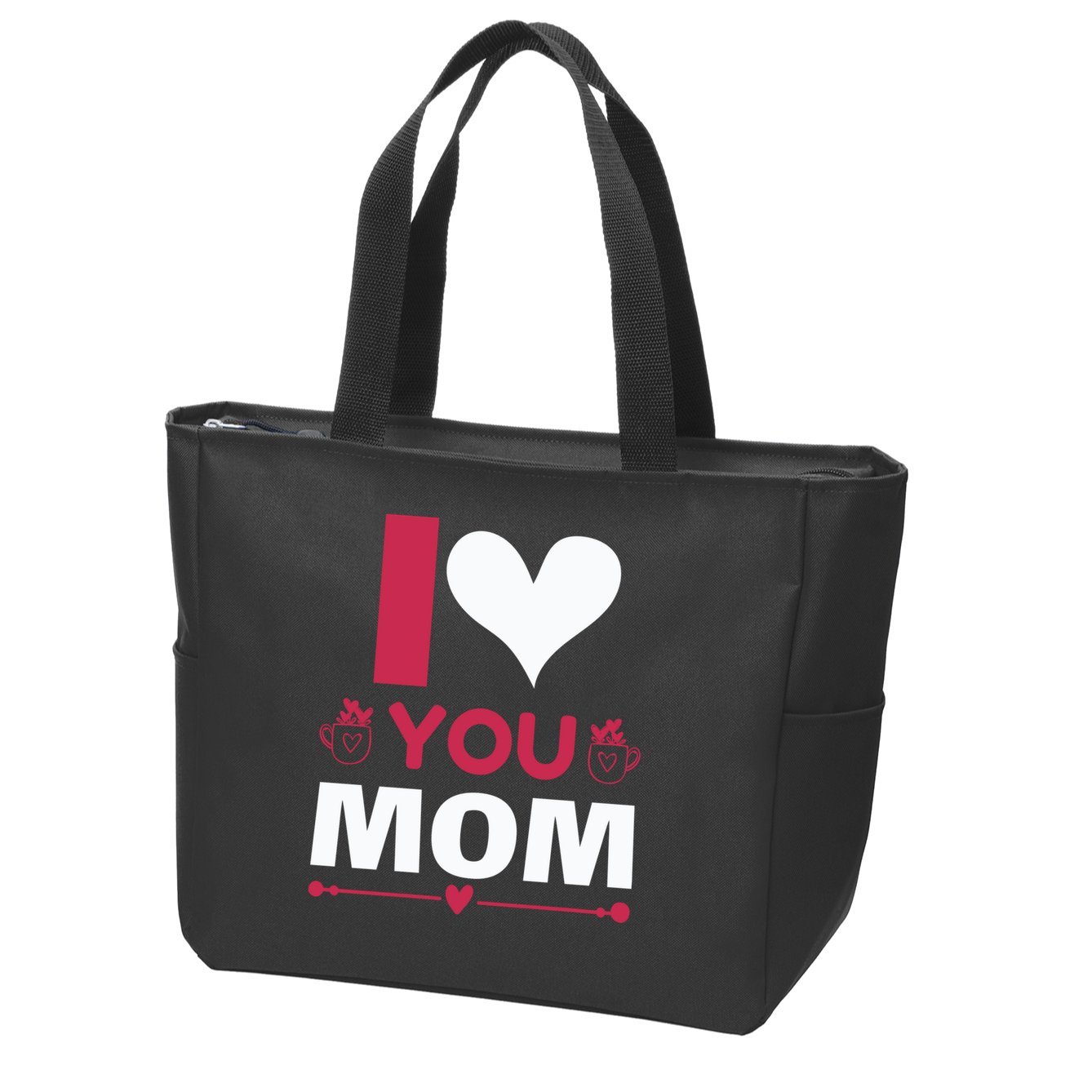 I Love You Mom Zip Tote Bag