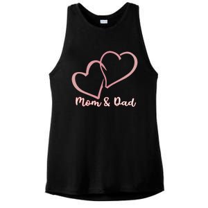 I Love You Mom And Dad Heart Simple Design Gift Ladies PosiCharge Tri-Blend Wicking Tank