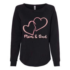 I Love You Mom And Dad Heart Simple Design Gift Womens California Wash Sweatshirt