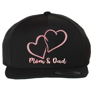 I Love You Mom And Dad Heart Simple Design Gift Wool Snapback Cap