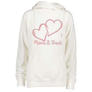 I Love You Mom And Dad Heart Simple Design Gift Womens Funnel Neck Pullover Hood