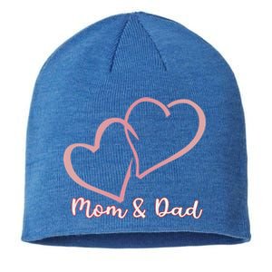 I Love You Mom And Dad Heart Simple Design Gift Sustainable Beanie