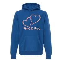 I Love You Mom And Dad Heart Simple Design Gift Premium Hoodie