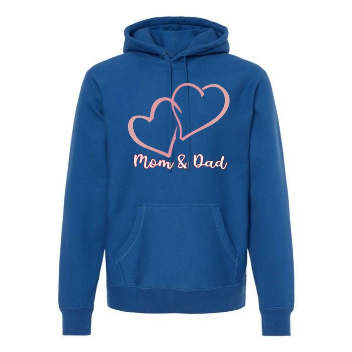 I Love You Mom And Dad Heart Simple Design Gift Premium Hoodie