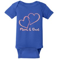 I Love You Mom And Dad Heart Simple Design Gift Baby Bodysuit