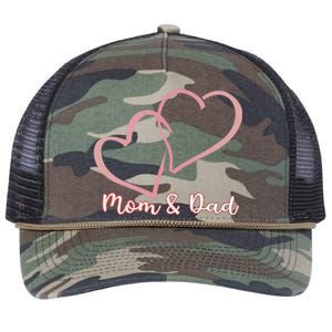 I Love You Mom And Dad Heart Simple Design Gift Retro Rope Trucker Hat Cap