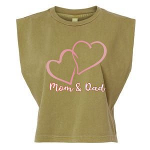 I Love You Mom And Dad Heart Simple Design Gift Garment-Dyed Women's Muscle Tee