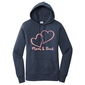 I Love You Mom And Dad Heart Simple Design Gift Women's Pullover Hoodie