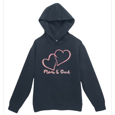 I Love You Mom And Dad Heart Simple Design Gift Urban Pullover Hoodie