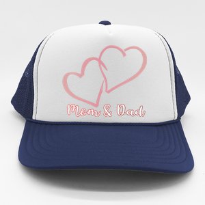 I Love You Mom And Dad Heart Simple Design Gift Trucker Hat