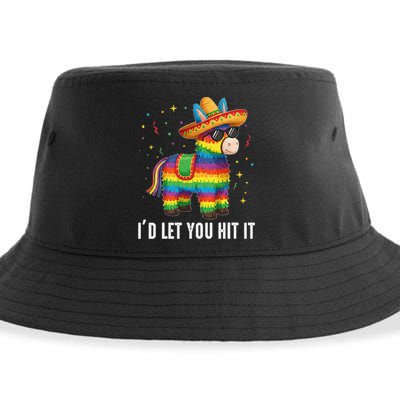 Id Let You Hit It Funny Pinata Sombrero Rainbow Fiesta Gift Sustainable Bucket Hat